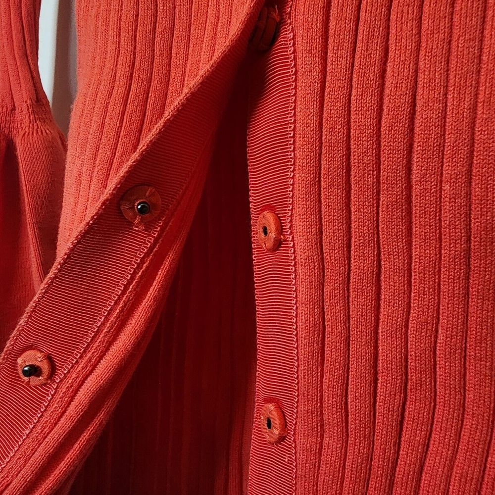 Cabi Style 5285 Cardigan Sweater Red Trumpet Sleeve Ribbed Snap Button Size S - Picture 4 of 5